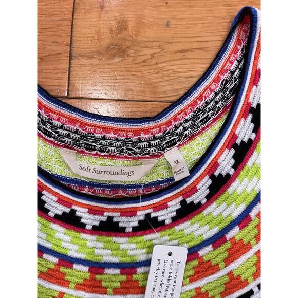 Soft Surroundings Black Multi Tunic Style Sleeveless Shirt Size 1X - Picture 7 of 7